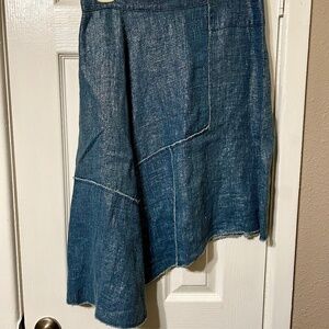 Pilcro and the Letterpress Metallic Asymmetrical Denim Skirt